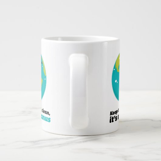 De aarde schoon houden grote koffiekop (Achterkant)