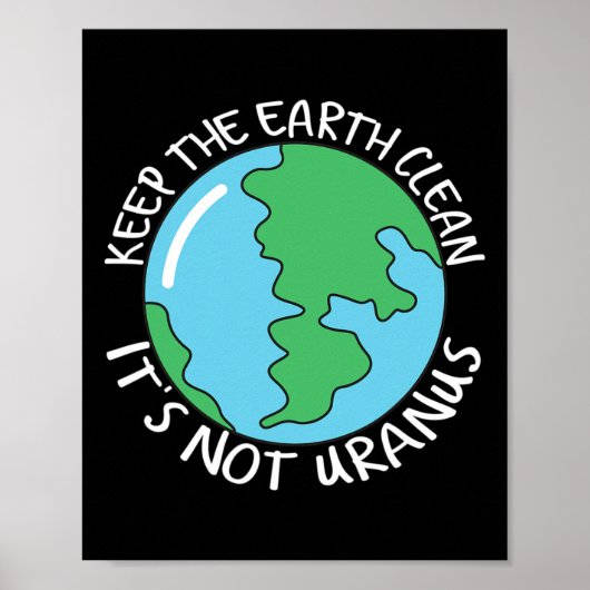 De Aarde schoon houden Het is niet uranus Poster (Voorkant)