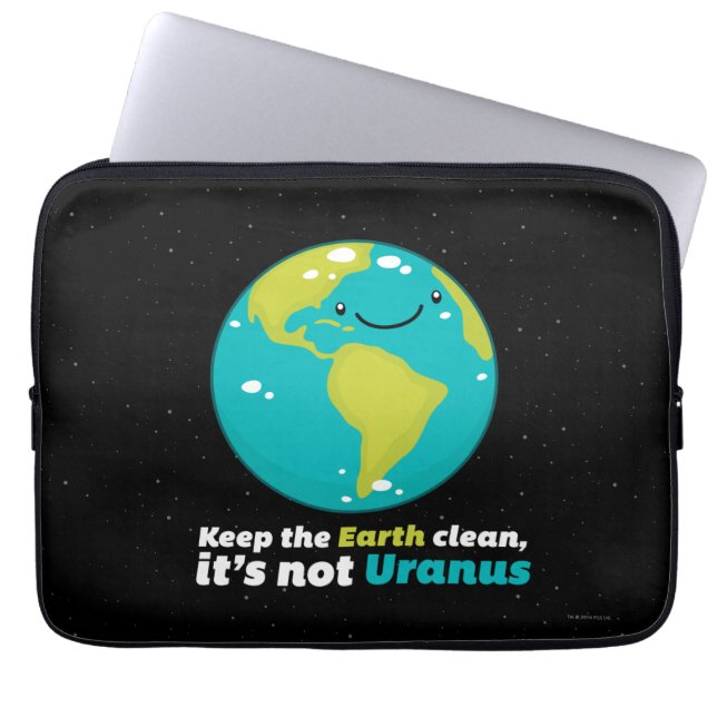 De aarde schoon houden laptop sleeve (Voorkant)