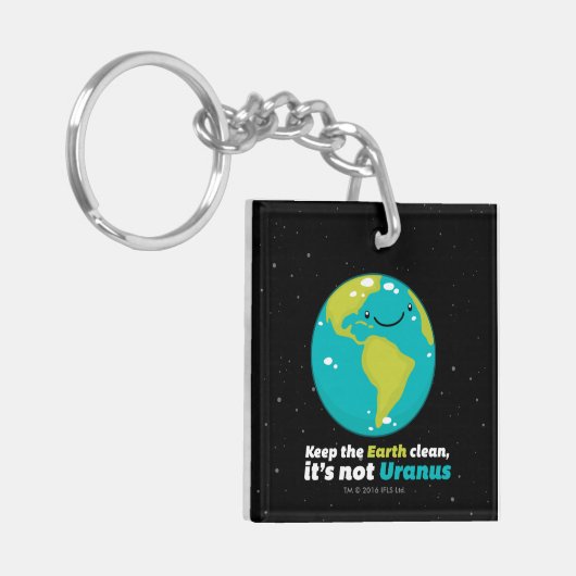 De aarde schoon houden sleutelhanger (Voorkant Links)