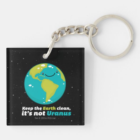 De aarde schoon houden sleutelhanger (Achterkant)