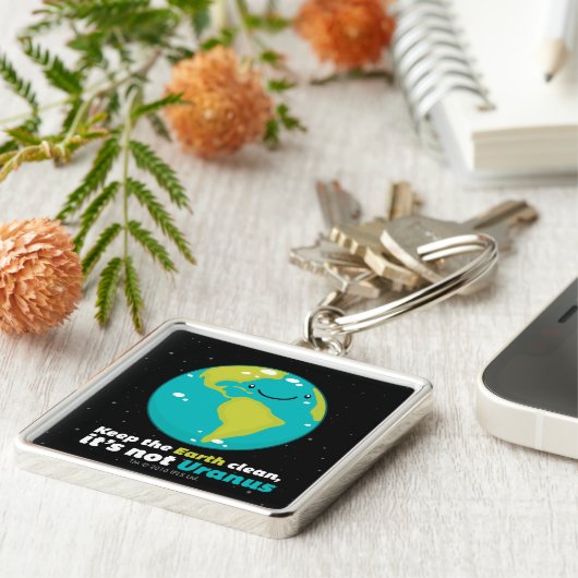 De aarde schoon houden sleutelhanger (Zijkant)