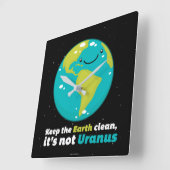 De aarde schoon houden vierkante klok (Hoek)