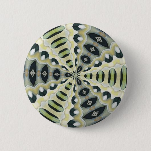 De aarde stemt Symmetrische Caleidoscoop Ronde Button 5,7 Cm (Voorkant)