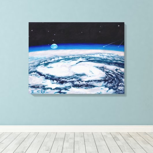 De aarde vanaf een draaiende hoogte: Canvas Standa (Insitu (Houten vloer))