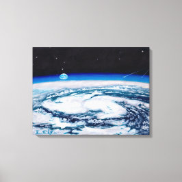 De aarde vanaf een draaiende hoogte: Canvas Standa