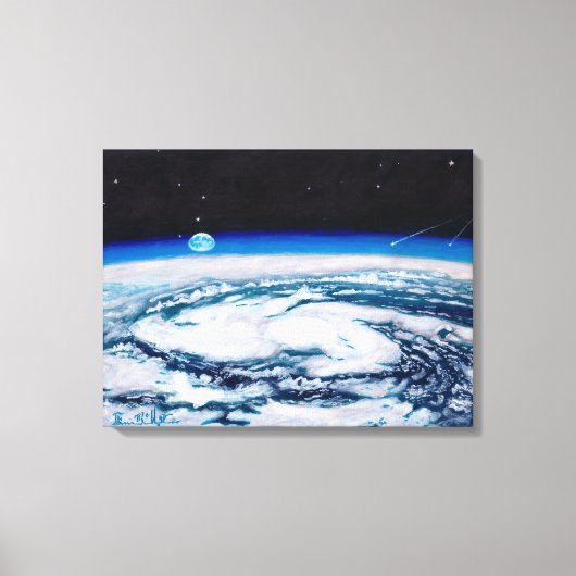 De aarde vanaf een draaiende hoogte: Canvas Standa (Voorkant)