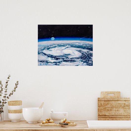 De aarde vanaf een draaiende hoogte: Print (Keuken)