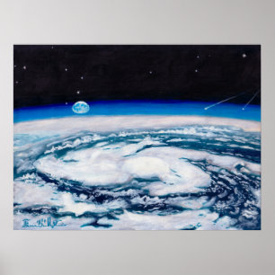 De aarde vanaf een draaiende hoogte: Print