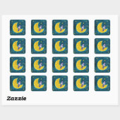 De Aarde zien Vierkante Sticker (Vel)