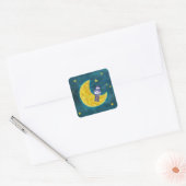 De Aarde zien Vierkante Sticker (Envelop)