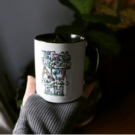 De aarde zonder kunst is alleen EH Tweekleurige Koffiemok