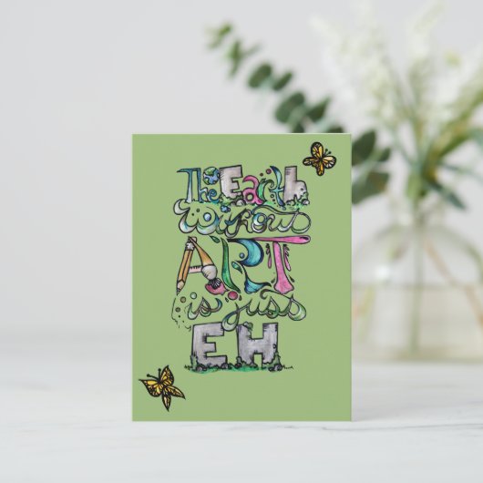 De aarde zonder kunst is gewoon EH Briefkaart (Staand voorkant)