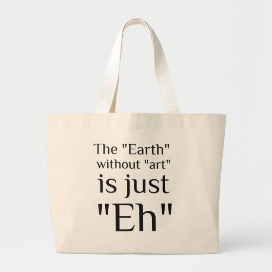 De Aarde zonder kunst is gewoon Grote Tote Bag (Voorkant)
