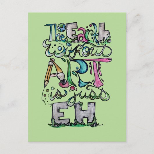 De aarde zonder kunst is maar EH "Kunstleraar" Feestdagenkaart (Voorkant)