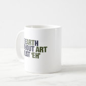 De aarde zonder kunst koffiemok (Voorkant links)