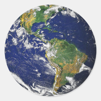De aarde, Zuid-Amerika Ronde Sticker