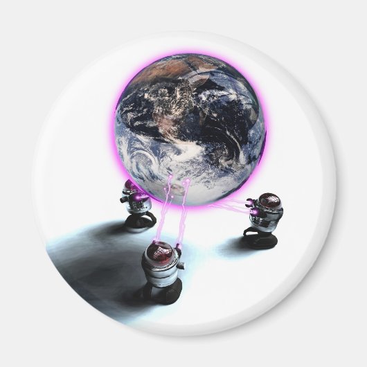 De aardmagneet op peil houden magneet (Voorkant)