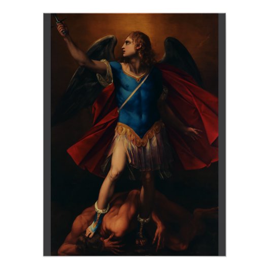 De aartsengel Michaël door Cavaliere d'Arpino Perfect Poster (Voorkant)