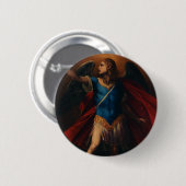 De aartsengel Michaël door Cavaliere d'Arpino Ronde Button 5,7 Cm (Voorkant /achterkant)