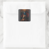 De aartsengel Michaël door Cavaliere d'Arpino Vierkante Sticker (Tas)