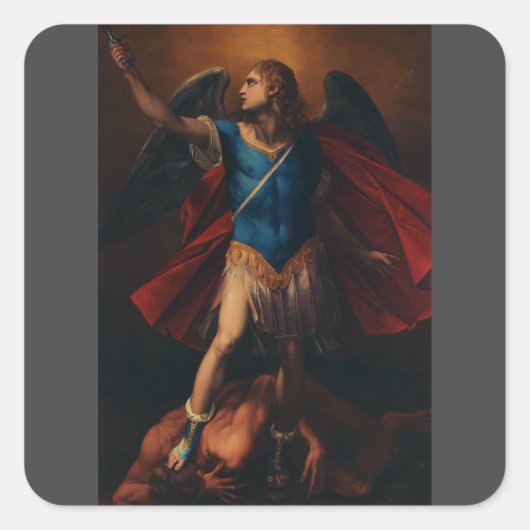 De aartsengel Michaël door Cavaliere d'Arpino Vierkante Sticker (Voorkant)