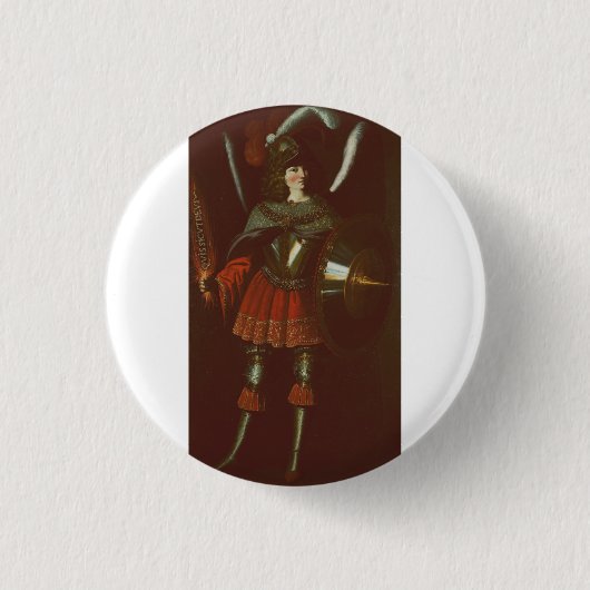 De aartsengel Michaël door Francisco de Zurbarán Ronde Button 3,2 Cm (Voorkant)