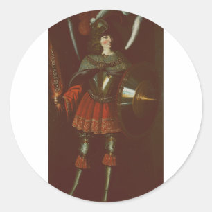 De aartsengel Michaël door Francisco de Zurbarán Ronde Sticker