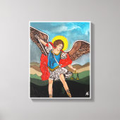 De aartsengel Michaël, schilderij van Alfred Fox Canvas Afdruk (Voorkant)
