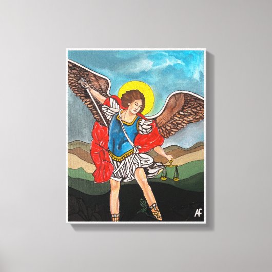 De aartsengel Michaël, schilderij van Alfred Fox Canvas Afdruk (Voorkant)