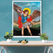 De aartsengel Michaël, schilderij van Alfred Fox Canvas Afdruk