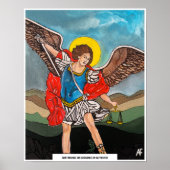 De aartsengel Michaël, schilderij van Alfred Fox Poster (Voorkant)