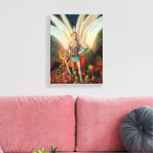 De aartsengel Michaël verslaat de draak Canvas Afdruk (Insitu (Woonkamer))