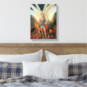 De aartsengel Michaël verslaat de draak Canvas Afdruk (Insitu (Slaapkamer))