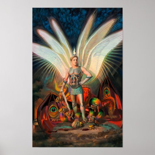 De aartsengel Michaël verslaat de draak Poster (Voorkant)