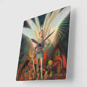 De aartsengel Michaël verslaat de draak Vierkante Klok (Hoek)