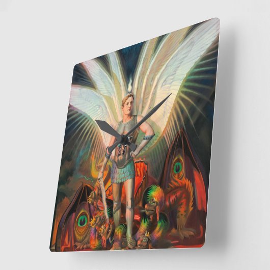 De aartsengel Michaël verslaat de draak Vierkante Klok (Hoek)