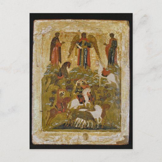 De aartsengel Michael zegent de gemartelde heilige Briefkaart (Voorkant)