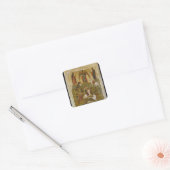 De aartsengel Michael zegent het gemartelde icoon Vierkante Sticker (Envelop)