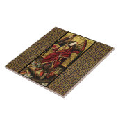 De aartsengel van Sint-Michiel verslaat de duivel Tegeltje (Zijkant)