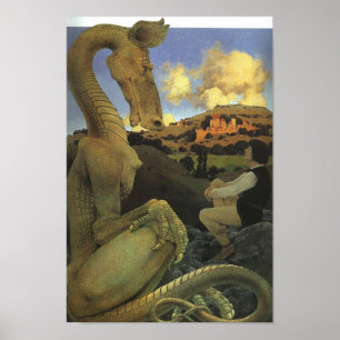 De aarzelende Draak, Maxfield Parrish Poster