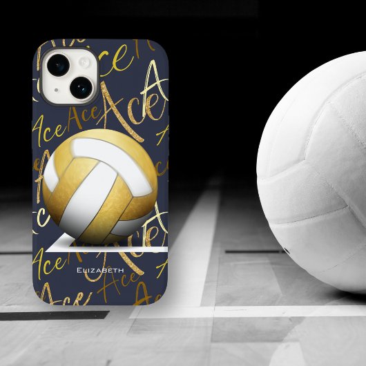 de aas van het meisje is goudvolleybal met een tek Case-Mate iPhone case