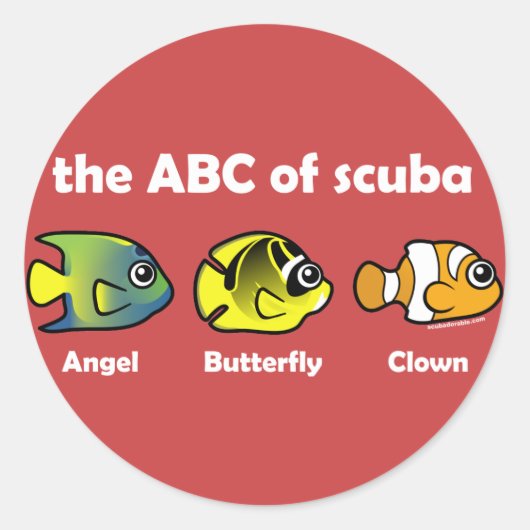 De ABC van Scuba Ronde Sticker (Voorkant)