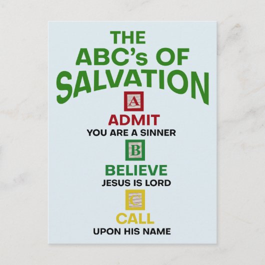 De ABC's van het heil Briefkaart (Voorkant)