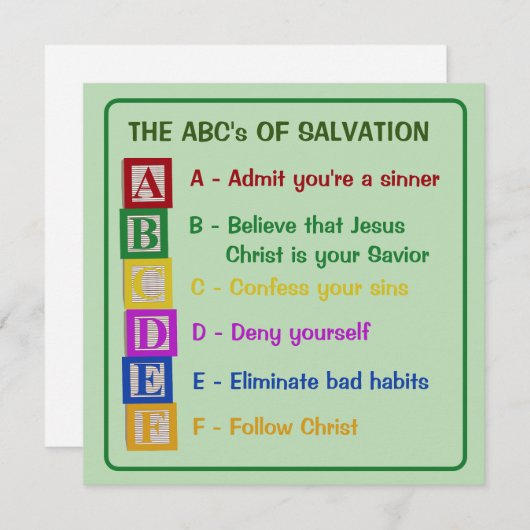 De ABC's van het heil Feestdagenkaart (Voorkant / Achterkant)