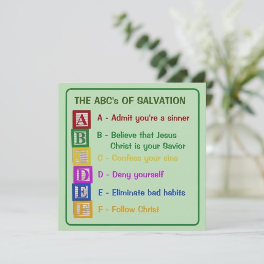 De ABC's van het heil Feestdagenkaart (Staand voorkant)