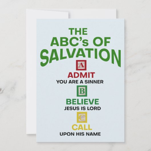 De ABC's van het heil Feestdagenkaart (Voorkant)