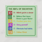 De ABC's van het heil Informatiekaartje (Voorkant)