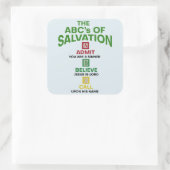 De ABC's van het heil Vierkante Sticker (Tas)