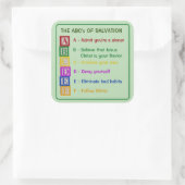 De ABC's van het heil Vierkante Sticker (Tas)